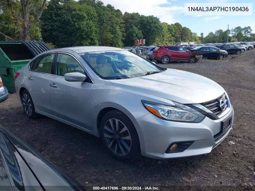 2017 Nissan Altima 2.5 Sv VIN: 1N4AL3AP7HC190436 Lot: 40417696