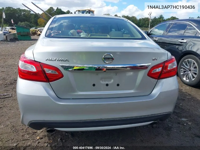 2017 Nissan Altima 2.5 Sv VIN: 1N4AL3AP7HC190436 Lot: 40417696