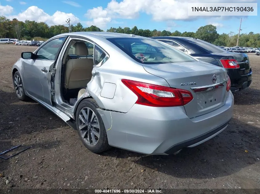 2017 Nissan Altima 2.5 Sv VIN: 1N4AL3AP7HC190436 Lot: 40417696