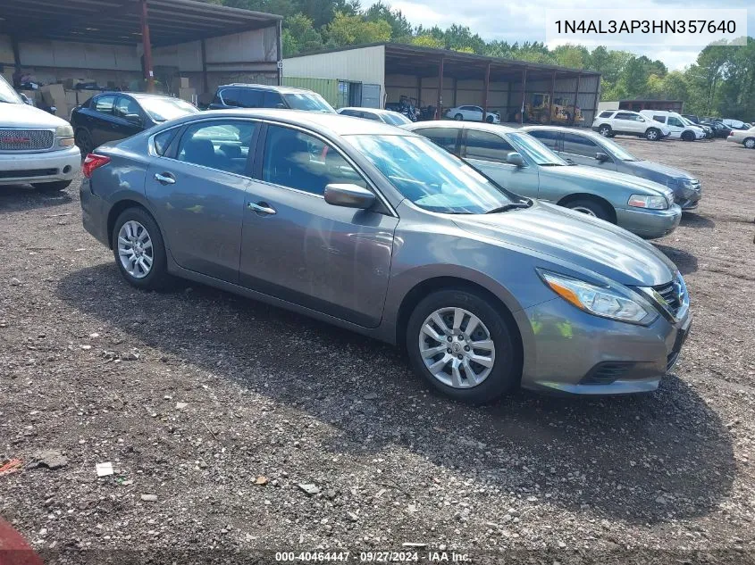 2017 Nissan Altima 2.5 S VIN: 1N4AL3AP3HN357640 Lot: 40464447