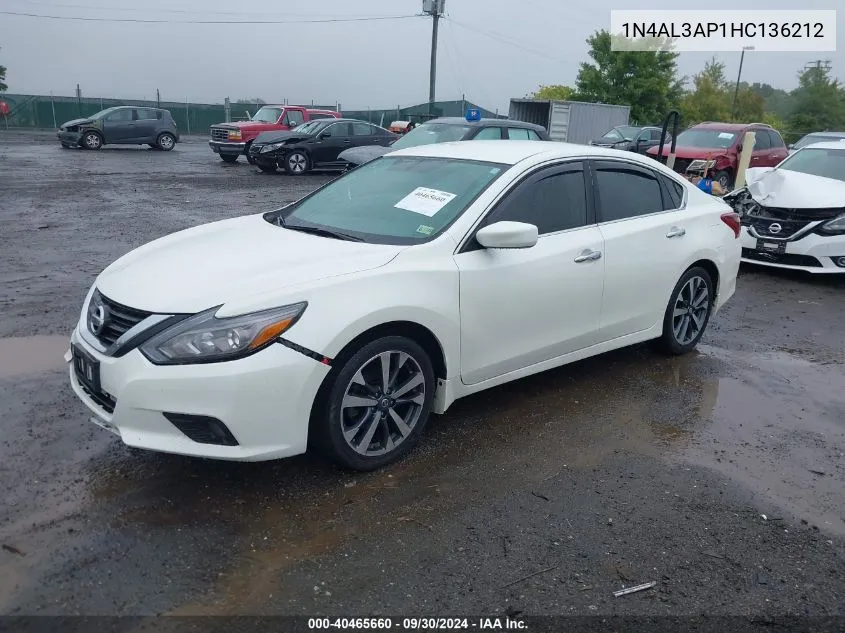 2017 Nissan Altima 2.5/S/Sv/Sl/Sr VIN: 1N4AL3AP1HC136212 Lot: 40465660