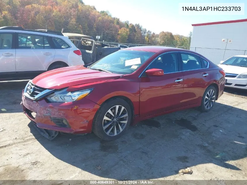 2017 Nissan Altima 2.5 Sv VIN: 1N4AL3AP1HC233703 Lot: 40649301