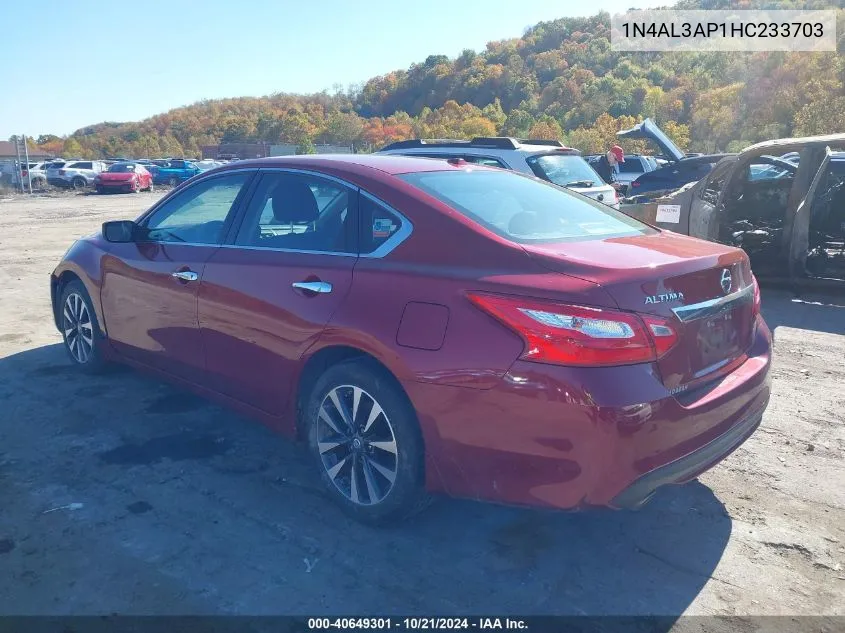 2017 Nissan Altima 2.5 Sv VIN: 1N4AL3AP1HC233703 Lot: 40649301