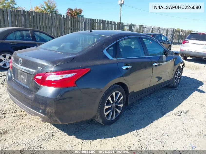 2017 Nissan Altima 2.5 Sv VIN: 1N4AL3AP0HC226080 Lot: 40663390