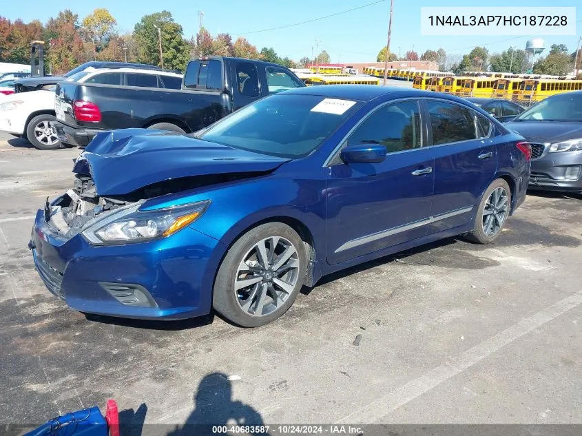 2017 Nissan Altima 2.5 Sr VIN: 1N4AL3AP7HC187228 Lot: 40683587