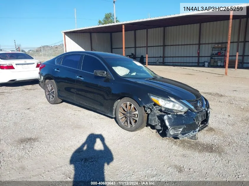 2017 Nissan Altima 2.5 Sv VIN: 1N4AL3AP3HC265259 Lot: 40683643