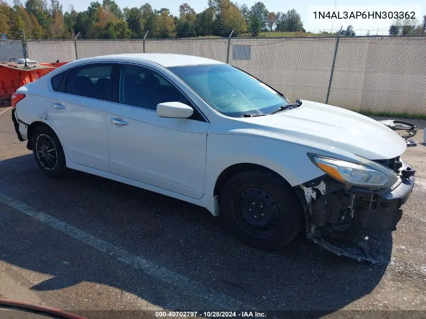 2017 Nissan Altima 2.5 S VIN: 1N4AL3AP6HN303362 Lot: 40702797