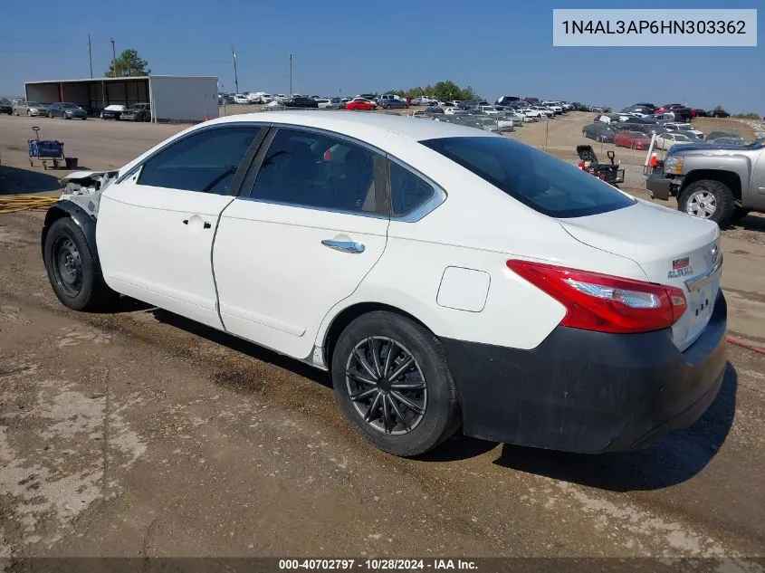 2017 Nissan Altima 2.5 S VIN: 1N4AL3AP6HN303362 Lot: 40702797