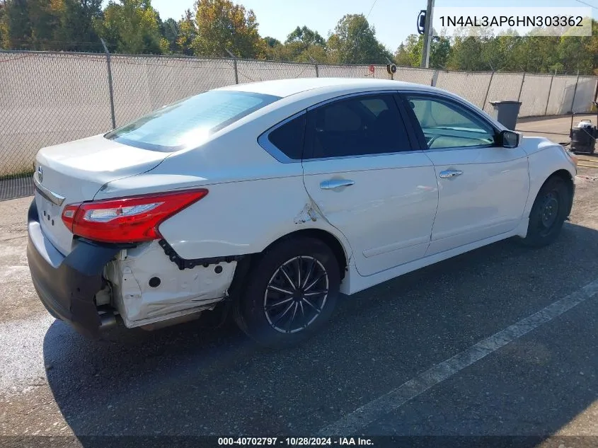 2017 Nissan Altima 2.5 S VIN: 1N4AL3AP6HN303362 Lot: 40702797