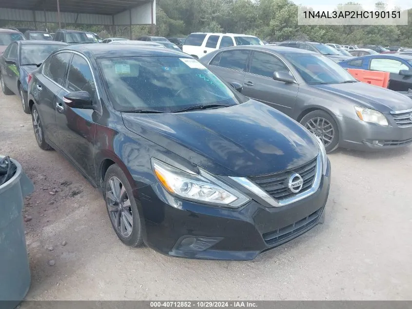 2017 Nissan Altima 2.5 Sl VIN: 1N4AL3AP2HC190151 Lot: 40712852