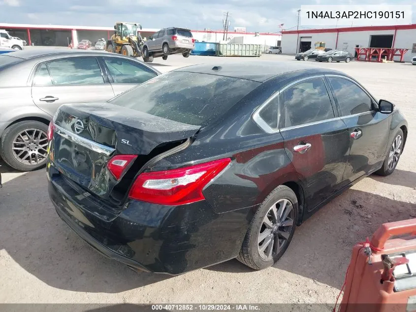 2017 Nissan Altima 2.5 Sl VIN: 1N4AL3AP2HC190151 Lot: 40712852