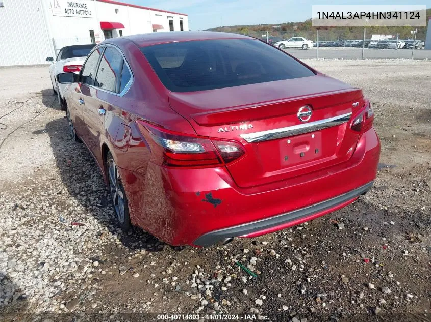 2017 Nissan Altima 2.5 Sr VIN: 1N4AL3AP4HN341124 Lot: 40714803