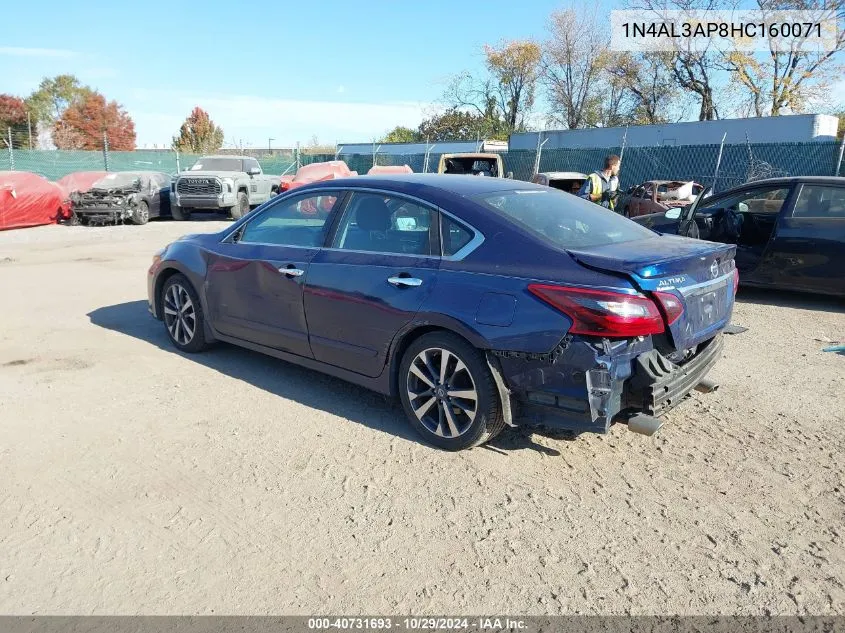 2017 Nissan Altima 2.5 Sr VIN: 1N4AL3AP8HC160071 Lot: 40731693