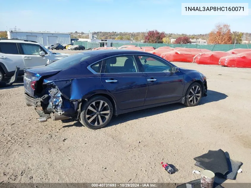 2017 Nissan Altima 2.5 Sr VIN: 1N4AL3AP8HC160071 Lot: 40731693