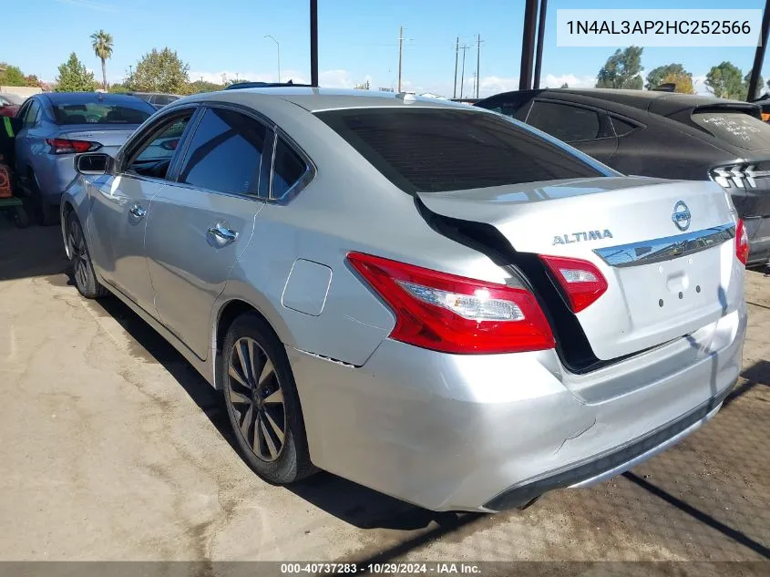 2017 Nissan Altima 2.5 Sv VIN: 1N4AL3AP2HC252566 Lot: 40737283