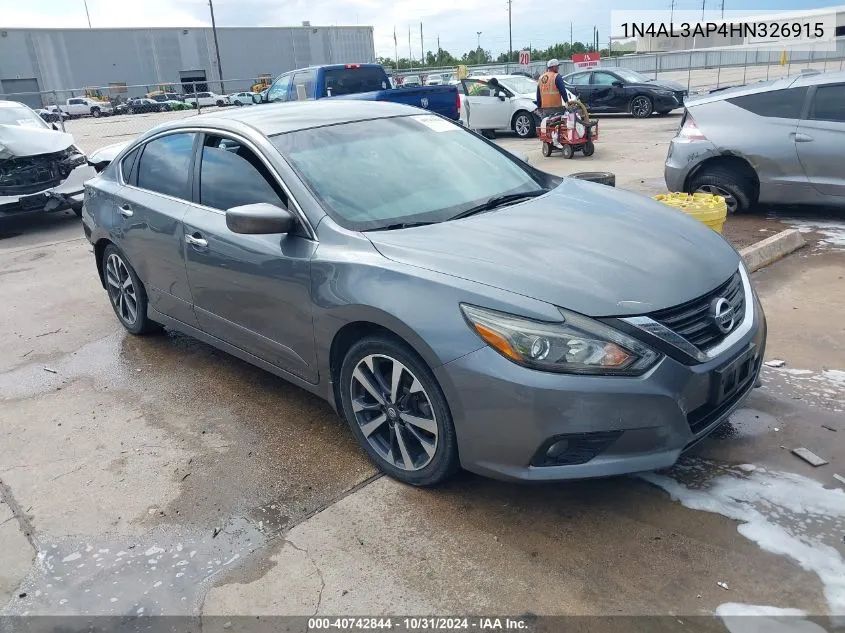 2017 Nissan Altima 2.5 Sr VIN: 1N4AL3AP4HN326915 Lot: 40742844