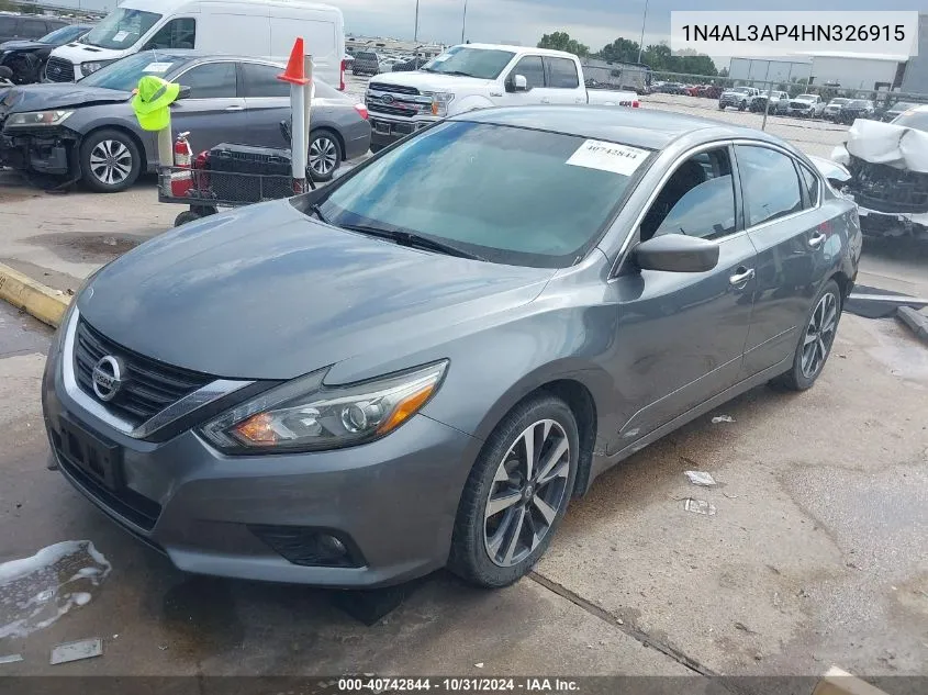 2017 Nissan Altima 2.5 Sr VIN: 1N4AL3AP4HN326915 Lot: 40742844