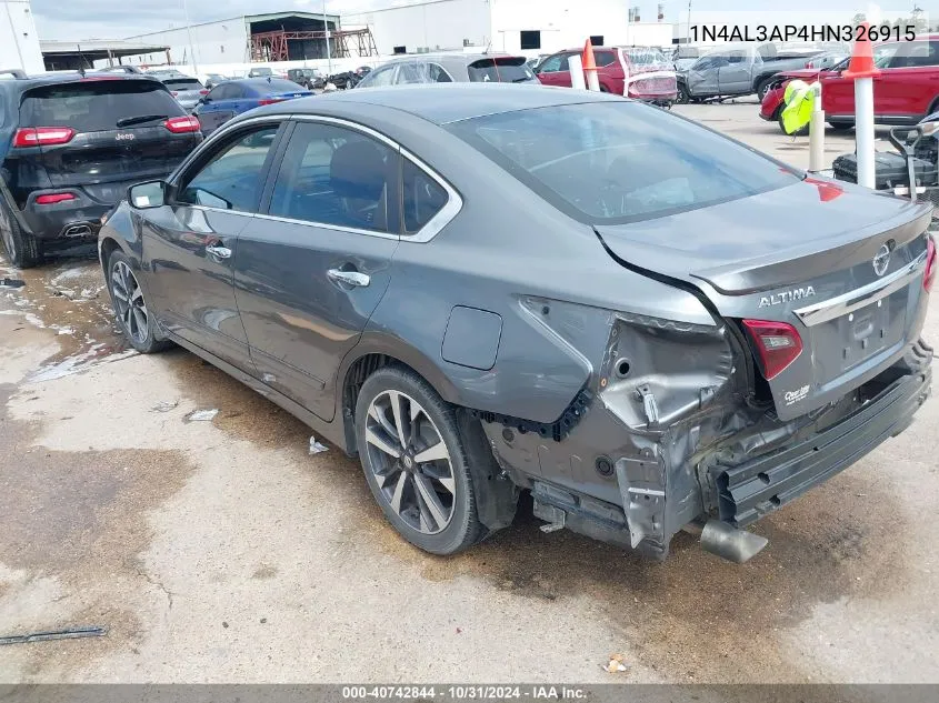 2017 Nissan Altima 2.5 Sr VIN: 1N4AL3AP4HN326915 Lot: 40742844