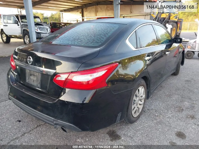 2017 Nissan Altima 2.5 S VIN: 1N4AL3AP0HN356168 Lot: 40743744