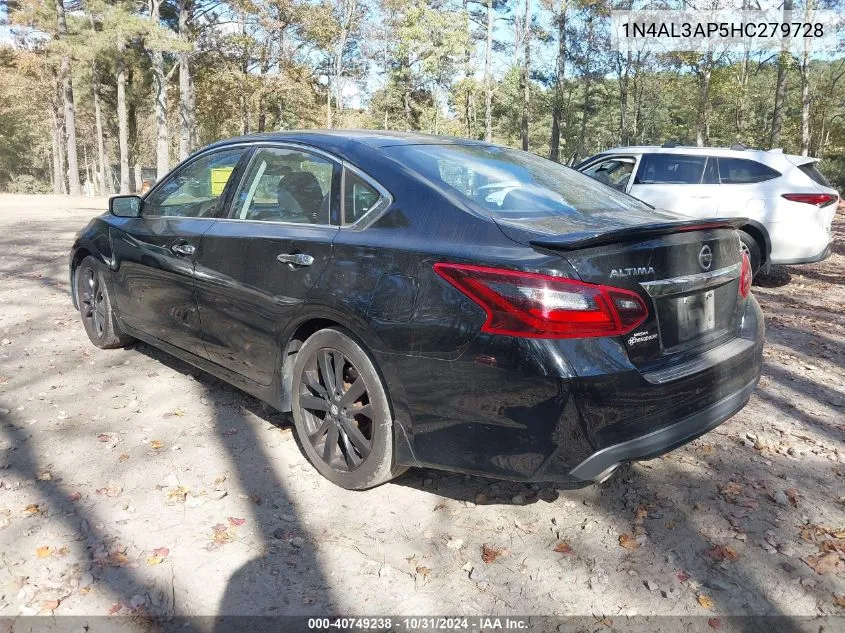 2017 Nissan Altima 2.5 Sr VIN: 1N4AL3AP5HC279728 Lot: 40749238