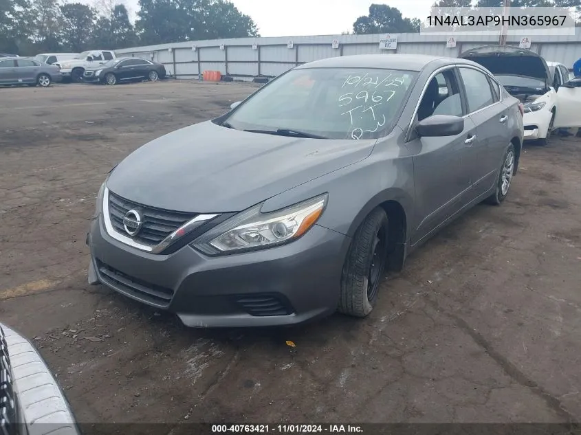 2017 Nissan Altima 2.5 S VIN: 1N4AL3AP9HN365967 Lot: 40763421