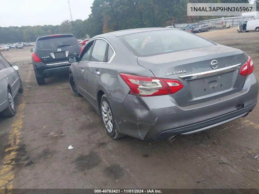 2017 Nissan Altima 2.5 S VIN: 1N4AL3AP9HN365967 Lot: 40763421