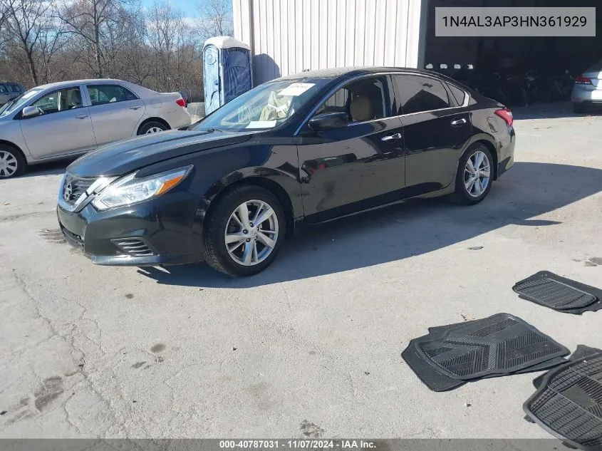 2017 Nissan Altima 2.5 S VIN: 1N4AL3AP3HN361929 Lot: 40787031