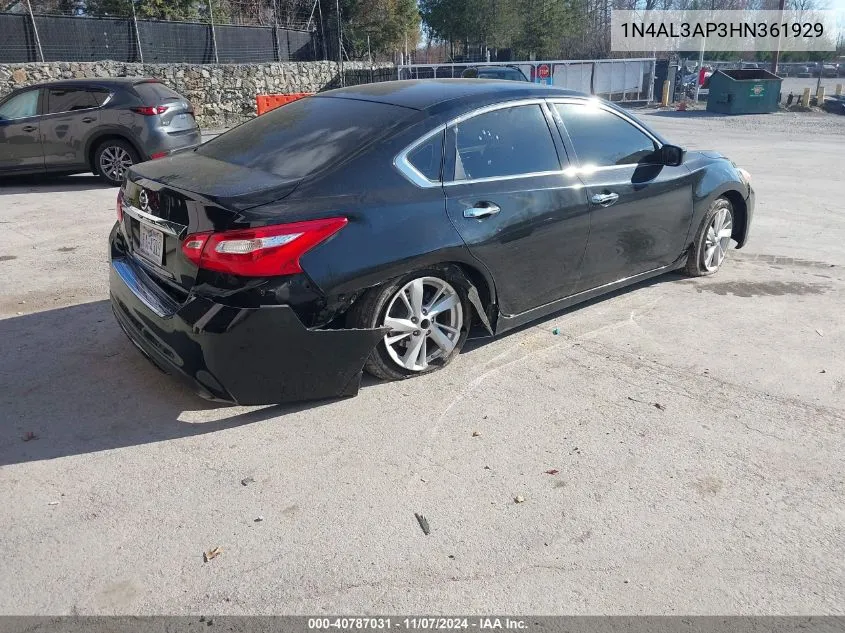 2017 Nissan Altima 2.5 S VIN: 1N4AL3AP3HN361929 Lot: 40787031