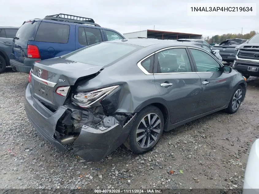 2017 Nissan Altima 2.5 Sv VIN: 1N4AL3AP4HC219634 Lot: 40792028