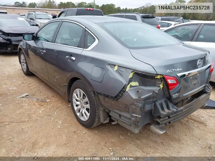 2017 Nissan Altima 2.5 S VIN: 1N4AL3AP5HC235728 Lot: 40811593