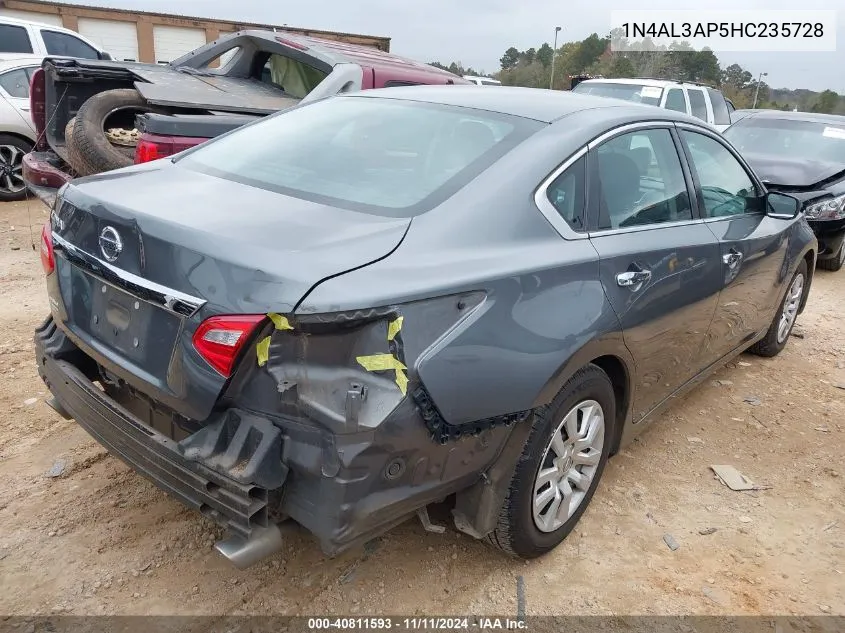 2017 Nissan Altima 2.5 S VIN: 1N4AL3AP5HC235728 Lot: 40811593