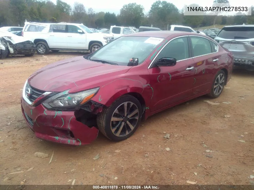 2017 Nissan Altima 2.5 Sr VIN: 1N4AL3AP7HC278533 Lot: 40811878