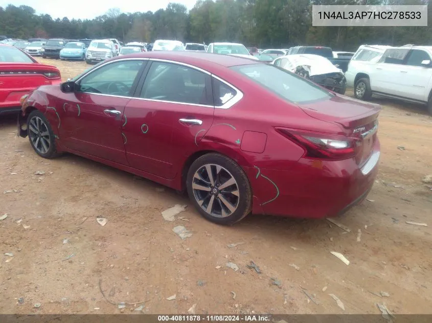 2017 Nissan Altima 2.5 Sr VIN: 1N4AL3AP7HC278533 Lot: 40811878