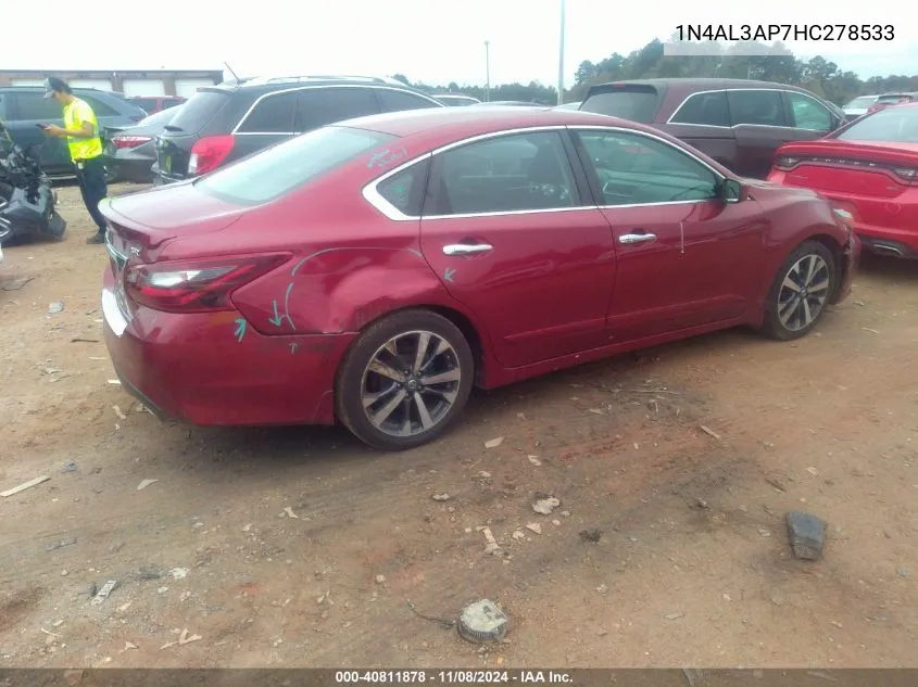 2017 Nissan Altima 2.5 Sr VIN: 1N4AL3AP7HC278533 Lot: 40811878