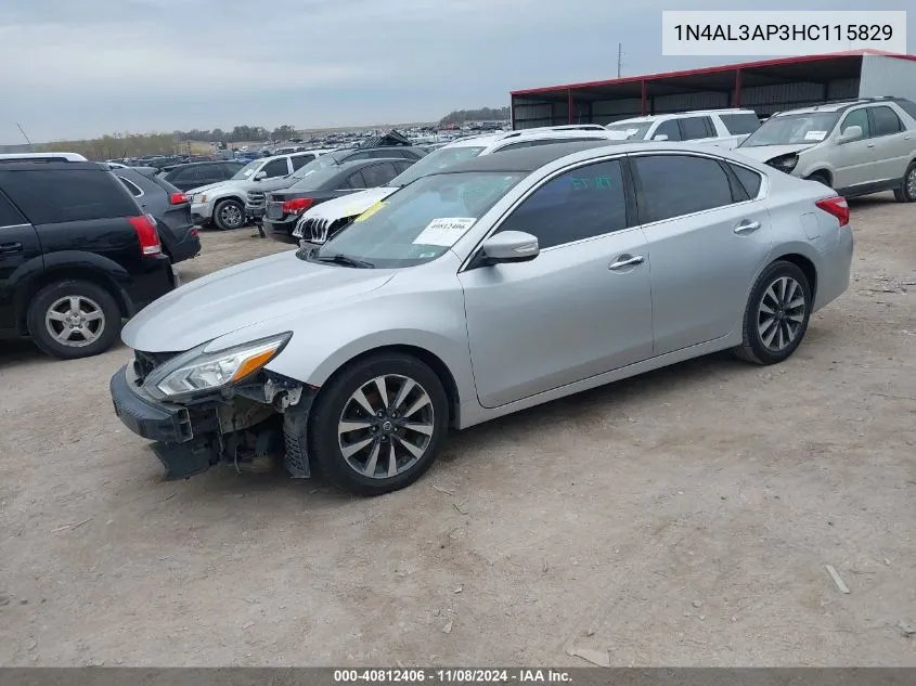 2017 Nissan Altima 2.5/2.5 S/2.5 Sl/2.5 Sr/2.5 Sv VIN: 1N4AL3AP3HC115829 Lot: 40812406