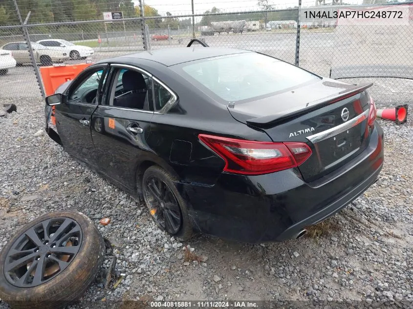 2017 Nissan Altima 2.5 Sr VIN: 1N4AL3AP7HC248772 Lot: 40815881