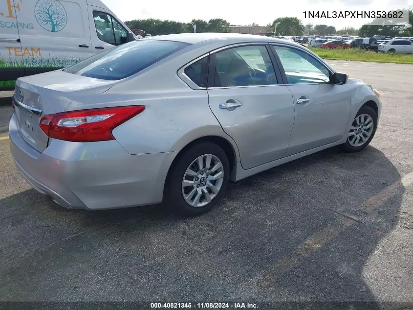 2017 Nissan Altima 2.5 S VIN: 1N4AL3APXHN353682 Lot: 40821345