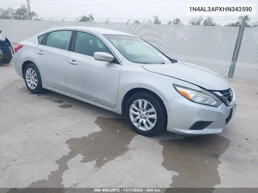 2017 Nissan Altima 2.5 S VIN: 1N4AL3APXHN343590 Lot: 40832972