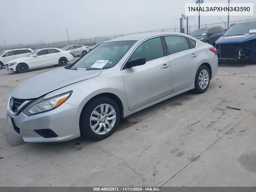 2017 Nissan Altima 2.5 S VIN: 1N4AL3APXHN343590 Lot: 40832972