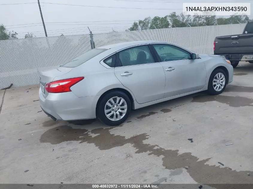 2017 Nissan Altima 2.5 S VIN: 1N4AL3APXHN343590 Lot: 40832972