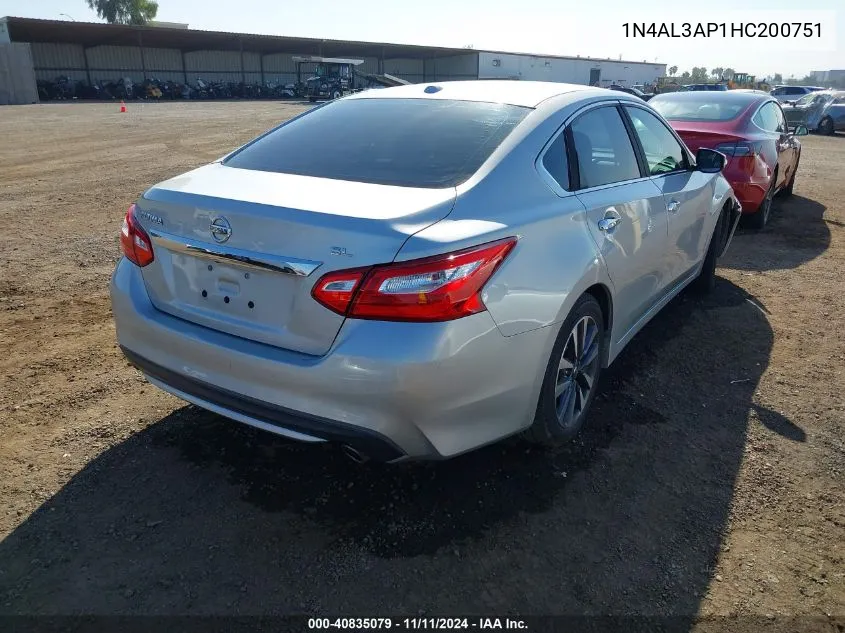 2017 Nissan Altima 2.5/S/Sv/Sl/Sr VIN: 1N4AL3AP1HC200751 Lot: 40835079