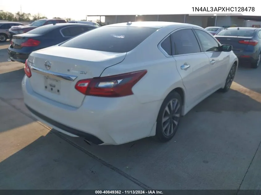 2017 Nissan Altima 2.5 Sv VIN: 1N4AL3APXHC128478 Lot: 40849362