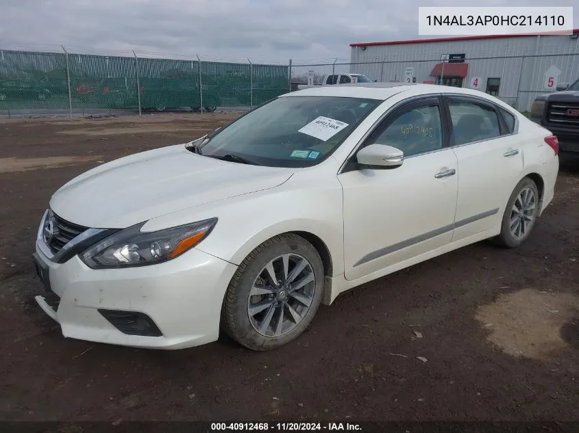 2017 Nissan Altima 2.5 Sl VIN: 1N4AL3AP0HC214110 Lot: 40912468