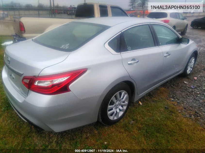 2017 Nissan Altima 2.5 S VIN: 1N4AL3AP0HN365100 Lot: 40912907