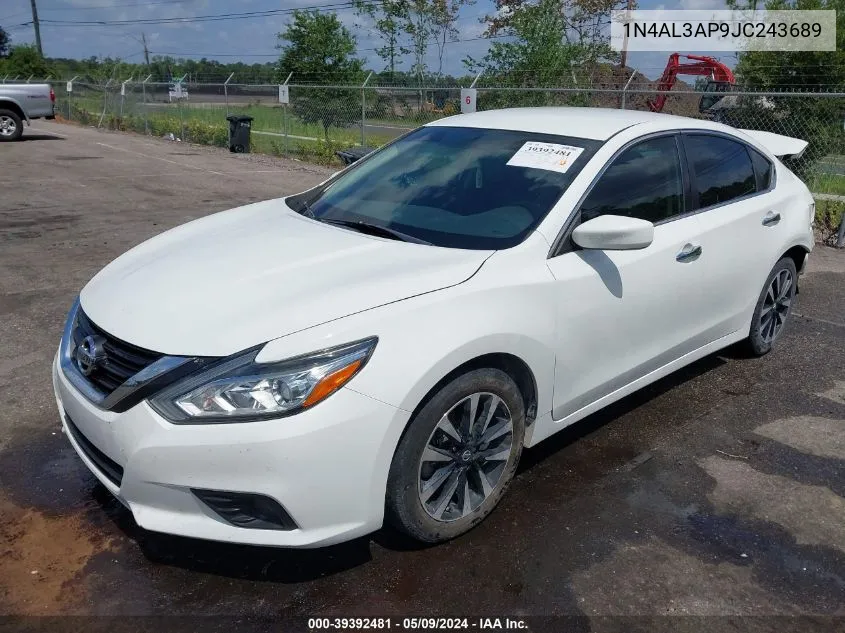 2018 Nissan Altima 2.5 Sv VIN: 1N4AL3AP9JC243689 Lot: 39392481