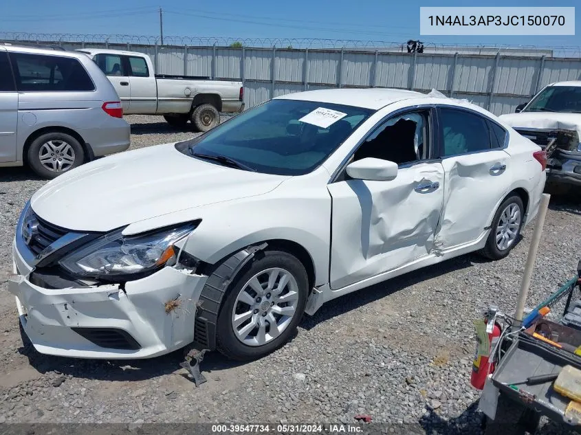 2018 Nissan Altima 2.5 S VIN: 1N4AL3AP3JC150070 Lot: 39547734