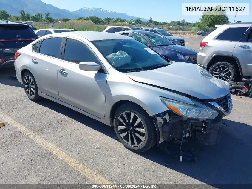 2018 Nissan Altima 2.5 Sv VIN: 1N4AL3AP7JC111627 Lot: 39611244