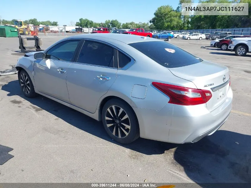 2018 Nissan Altima 2.5 Sv VIN: 1N4AL3AP7JC111627 Lot: 39611244