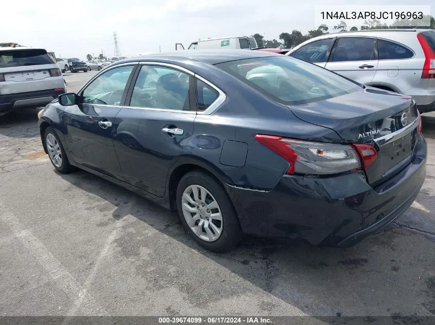 2018 Nissan Altima 2.5 S VIN: 1N4AL3AP8JC196963 Lot: 39674099