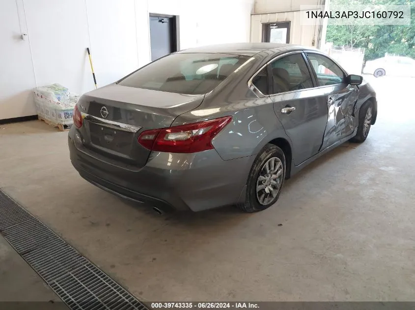 2018 Nissan Altima 2.5 S VIN: 1N4AL3AP3JC160792 Lot: 39743335